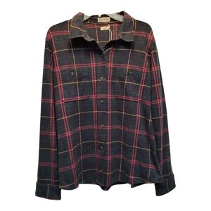 NWT Faherty Women's Soft Legend Sweater Shirt in Outer Limits Plaid - Size XXL